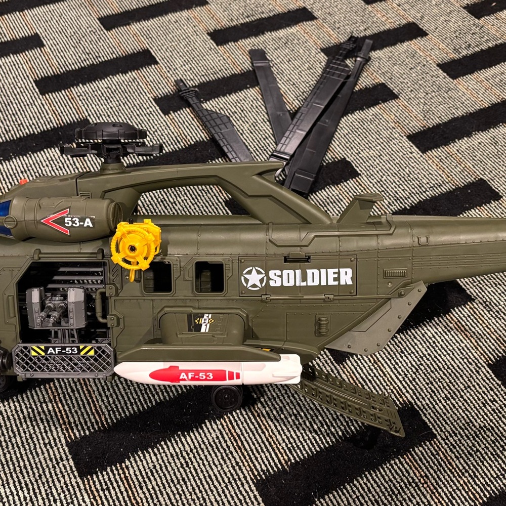 Special Forces Tan Tank & Helicopter Military Vehicle Toy Lights and Sounds Work - Picture 7 of 9